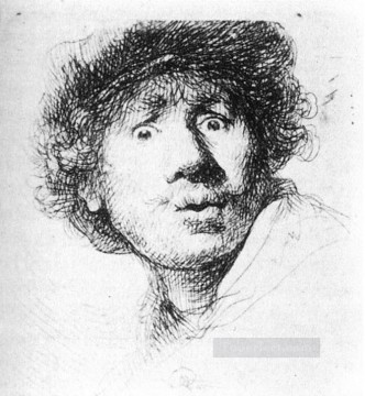  Rembrandt Pintura Art%C3%ADstica - Autorretrato mirando a Rembrandt